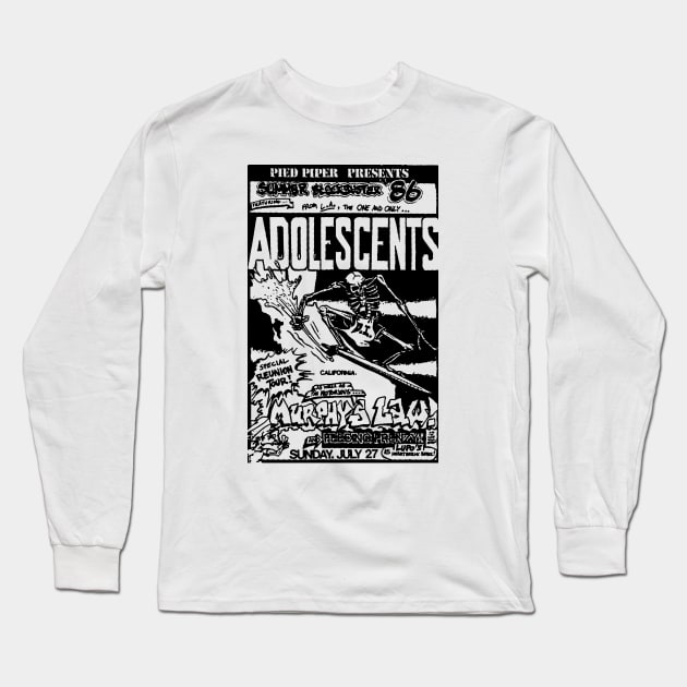 Adolescents / Murphy's Law Punk Flyer Long Sleeve T-Shirt by Punk Flyer Archive